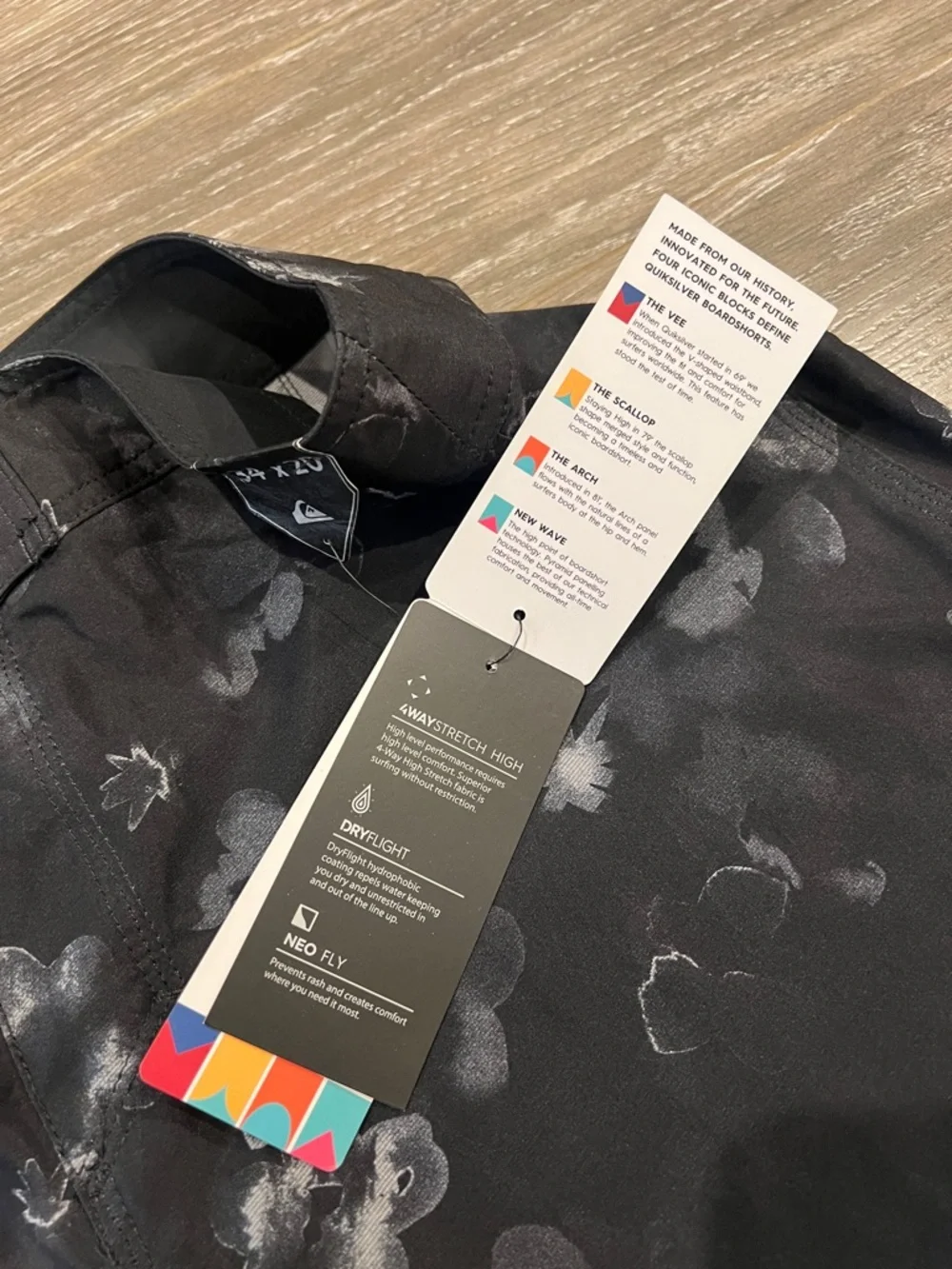 Quiksilver Two-Tone Black Floral & Gray Boardshorts